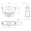 DPT-37C Корпус до роз'єма 37/62 контактів, з видовженими гвинтами DPT-37C Корпус до роз'єма 37/62 контактів, з видовженими гвинтами